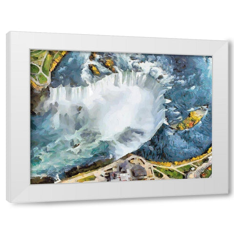 Niagara Falls V White Modern Wood Framed Art Print by Medeiros, Celito