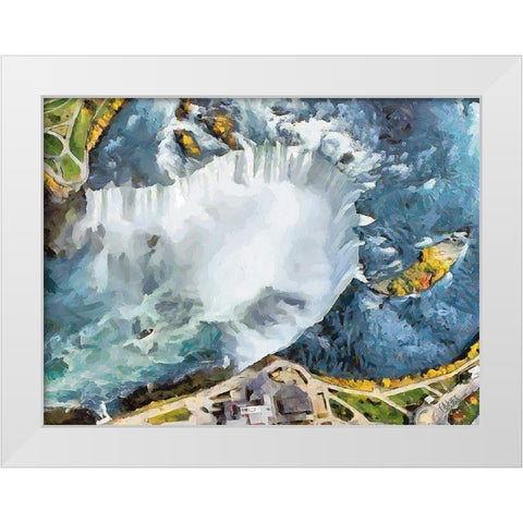 Niagara Falls V White Modern Wood Framed Art Print by Medeiros, Celito