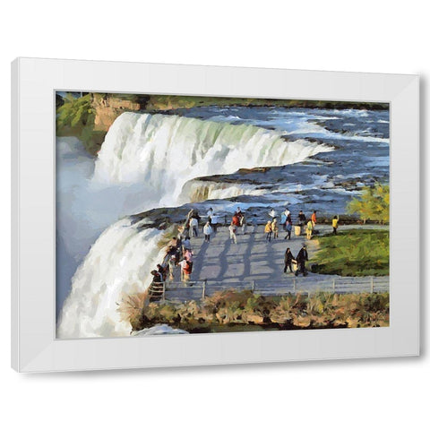 Niagara Falls VI White Modern Wood Framed Art Print by Medeiros, Celito