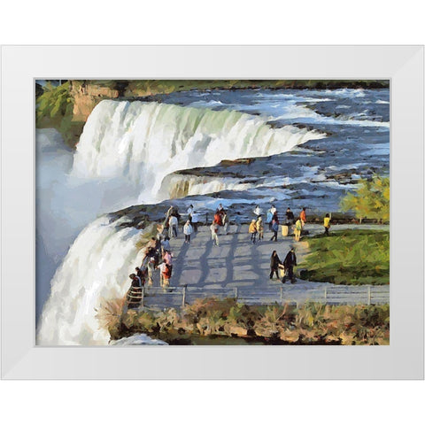 Niagara Falls VI White Modern Wood Framed Art Print by Medeiros, Celito
