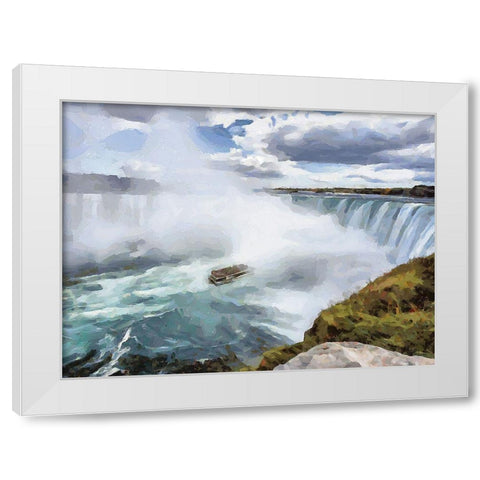 Niagara Falls VII White Modern Wood Framed Art Print by Medeiros, Celito