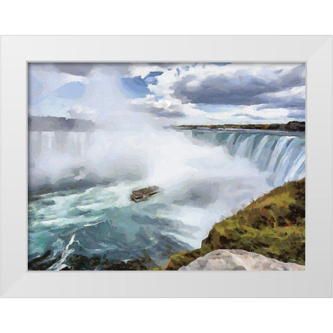 Niagara Falls VII White Modern Wood Framed Art Print by Medeiros, Celito