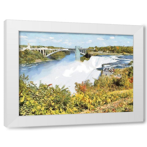 Niagara Falls VIII White Modern Wood Framed Art Print by Medeiros, Celito