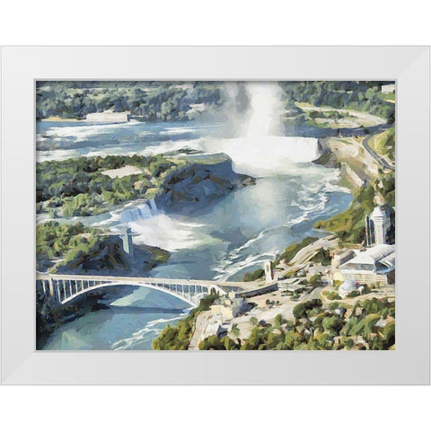 Niagara Falls XI White Modern Wood Framed Art Print by Medeiros, Celito