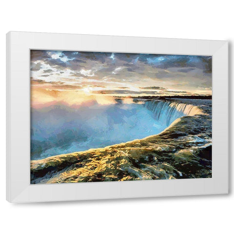 Niagara Falls XII White Modern Wood Framed Art Print by Medeiros, Celito