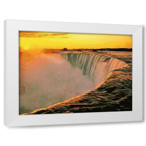 Niagara Falls XIII White Modern Wood Framed Art Print by Medeiros, Celito