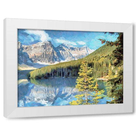 Lake Louise White Modern Wood Framed Art Print by Medeiros, Celito