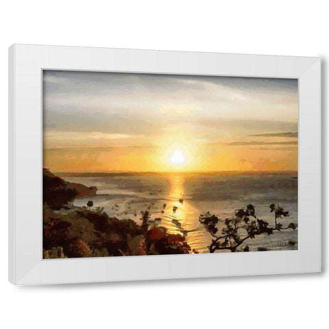 Sunset above the Lake Ontario White Modern Wood Framed Art Print by Medeiros, Celito