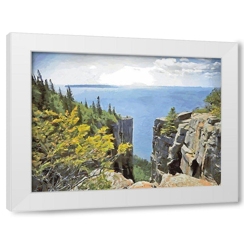 Big Lakes I White Modern Wood Framed Art Print by Medeiros, Celito