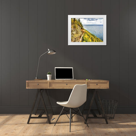 Big Lakes II White Modern Wood Framed Art Print by Medeiros, Celito