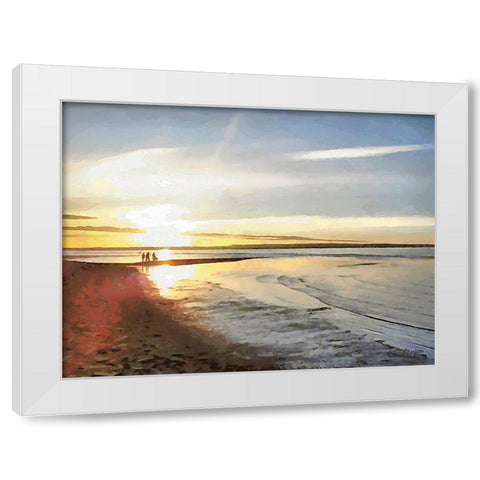 Big Lakes III White Modern Wood Framed Art Print by Medeiros, Celito