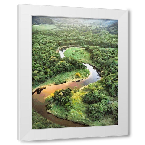 Slowly River White Modern Wood Framed Art Print by Medeiros, Celito