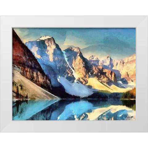 Moraine Lake II White Modern Wood Framed Art Print by Medeiros, Celito