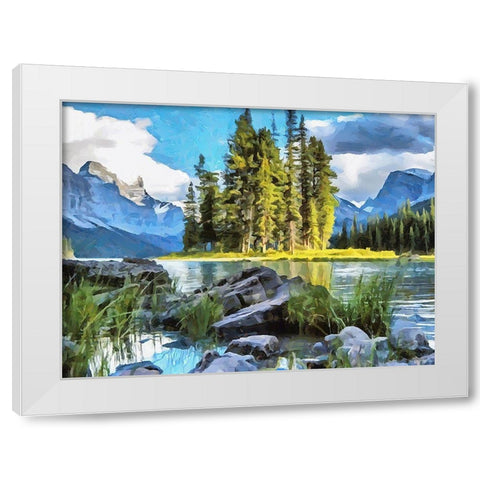 Spirit Island II White Modern Wood Framed Art Print by Medeiros, Celito