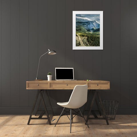 Highway in Jasper National Park White Modern Wood Framed Art Print by Medeiros, Celito
