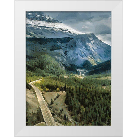 Highway in Jasper National Park White Modern Wood Framed Art Print by Medeiros, Celito