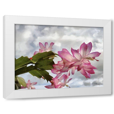 Cactus Flower II White Modern Wood Framed Art Print by Medeiros, Celito