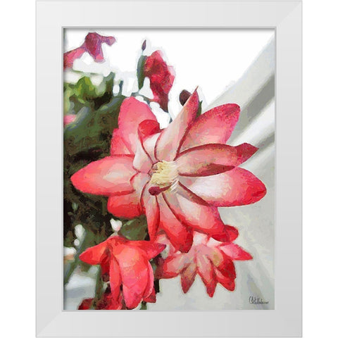 Cactus Flower IV White Modern Wood Framed Art Print by Medeiros, Celito