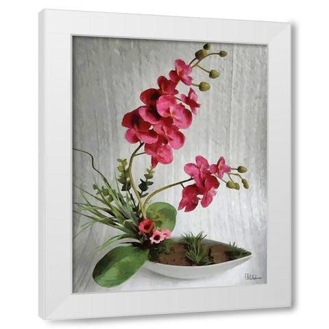 Orchids XI White Modern Wood Framed Art Print by Medeiros, Celito