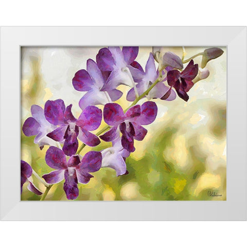 Orchids XII White Modern Wood Framed Art Print by Medeiros, Celito