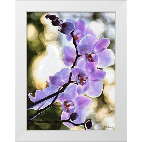 Orchids XIX White Modern Wood Framed Art Print by Medeiros, Celito