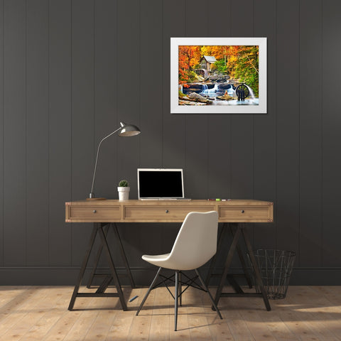 American Famous Mill White Modern Wood Framed Art Print by Medeiros, Celito