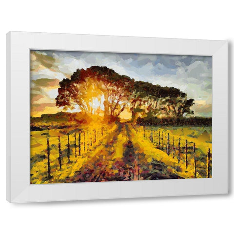 Nice Sunset White Modern Wood Framed Art Print by Medeiros, Celito