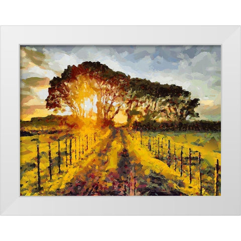 Nice Sunset White Modern Wood Framed Art Print by Medeiros, Celito