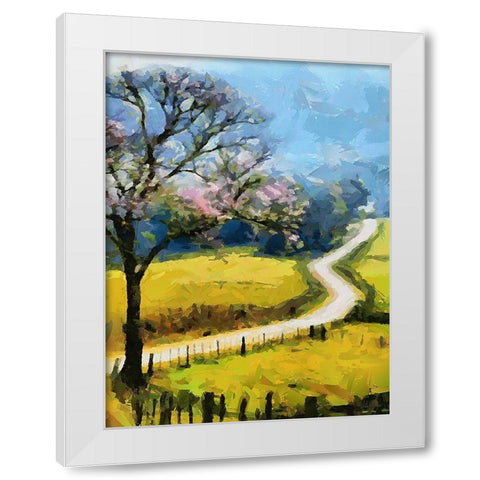 Road to the Mountains White Modern Wood Framed Art Print by Medeiros, Celito