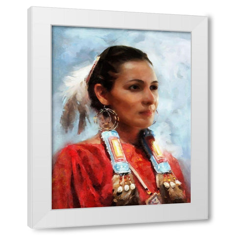 Indian Girl II White Modern Wood Framed Art Print by Medeiros, Celito
