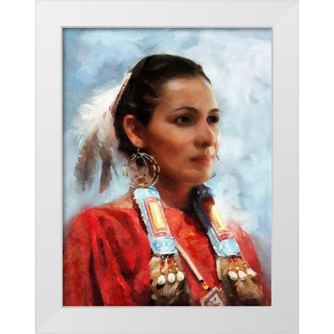 Indian Girl II White Modern Wood Framed Art Print by Medeiros, Celito