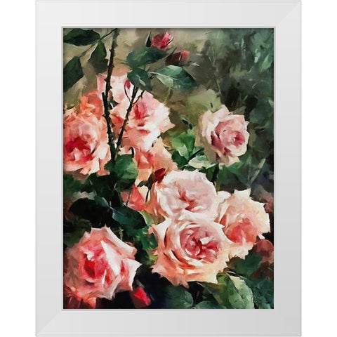 Red Roses White Modern Wood Framed Art Print by Medeiros, Celito