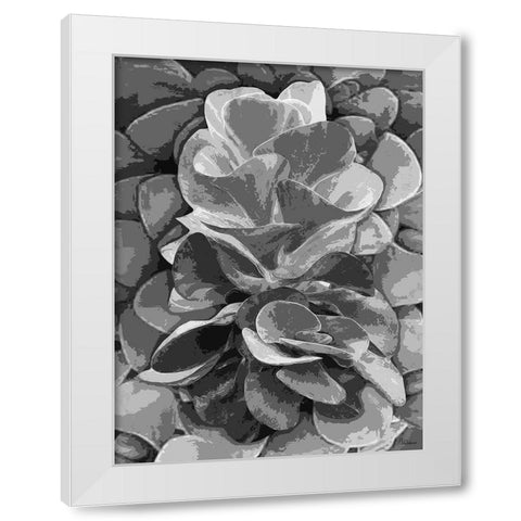 Leaves BW6 White Modern Wood Framed Art Print by Medeiros, Celito