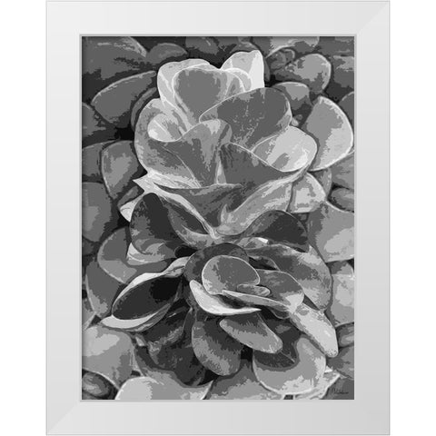 Leaves BW6 White Modern Wood Framed Art Print by Medeiros, Celito