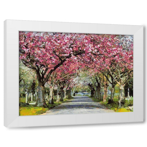 Paradise Road III White Modern Wood Framed Art Print by Medeiros, Celito