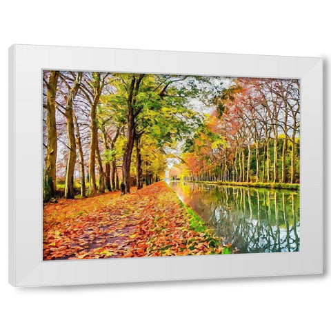 Path by the River White Modern Wood Framed Art Print by Medeiros, Celito