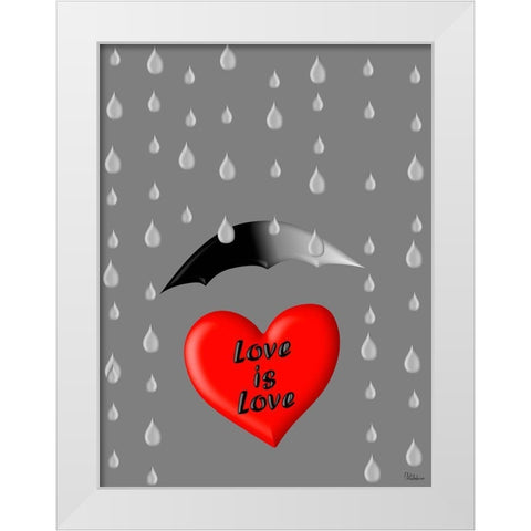 Love is Love White Modern Wood Framed Art Print by Medeiros, Celito