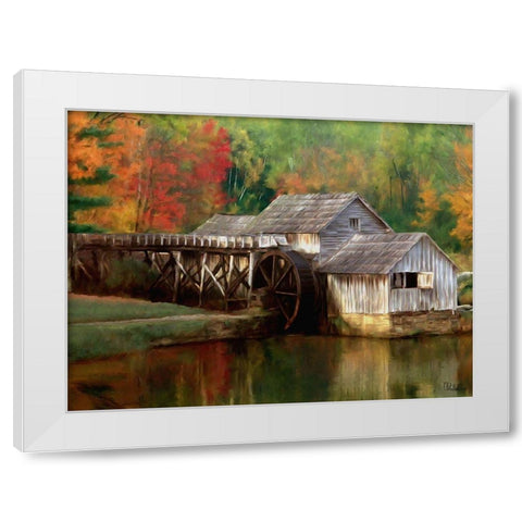 Old Wooden Mill White Modern Wood Framed Art Print by Medeiros, Celito