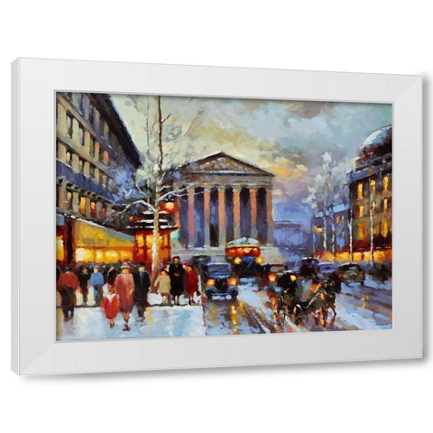 Romantic Paris V White Modern Wood Framed Art Print by Medeiros, Celito