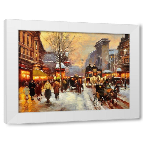 Romantic Paris VII White Modern Wood Framed Art Print by Medeiros, Celito