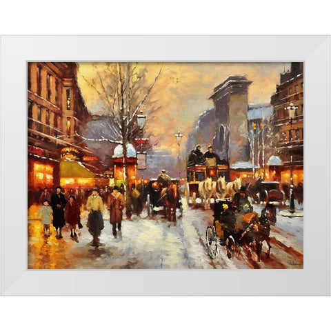 Romantic Paris VII White Modern Wood Framed Art Print by Medeiros, Celito