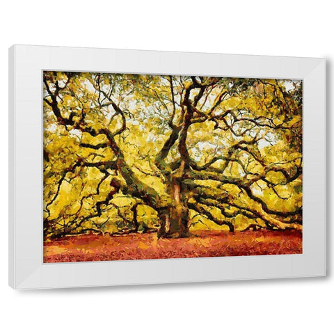 A Big Tree White Modern Wood Framed Art Print by Medeiros, Celito