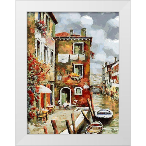 Venice Memmories I White Modern Wood Framed Art Print by Medeiros, Celito