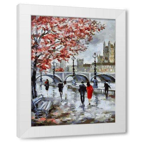 Couple in Black and Red White Modern Wood Framed Art Print by Medeiros, Celito