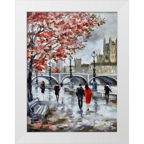 Couple in Black and Red White Modern Wood Framed Art Print by Medeiros, Celito