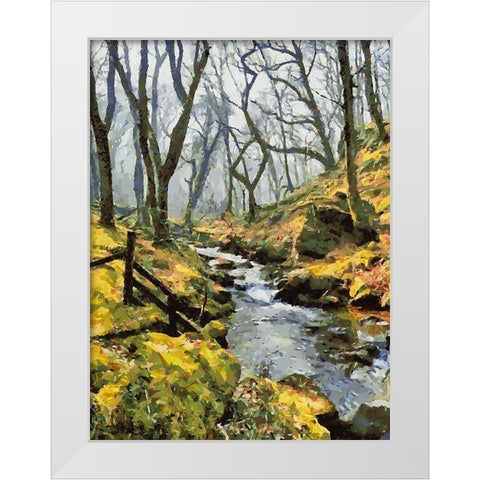 Stream in the Wood White Modern Wood Framed Art Print by Medeiros, Celito