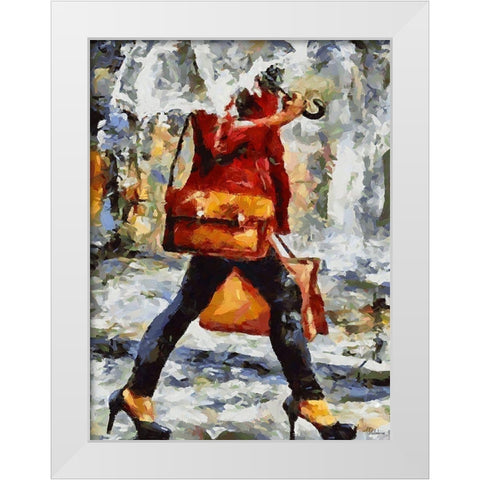 Young Fasshion III White Modern Wood Framed Art Print by Medeiros, Celito