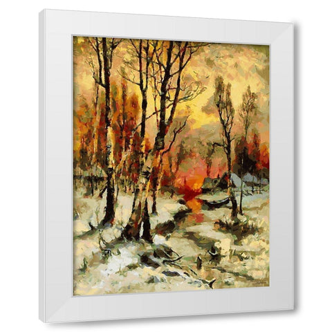 Sunset in Winter White Modern Wood Framed Art Print by Medeiros, Celito