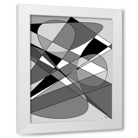 Abstract BW53 White Modern Wood Framed Art Print by Medeiros, Celito