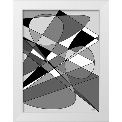 Abstract BW53 White Modern Wood Framed Art Print by Medeiros, Celito